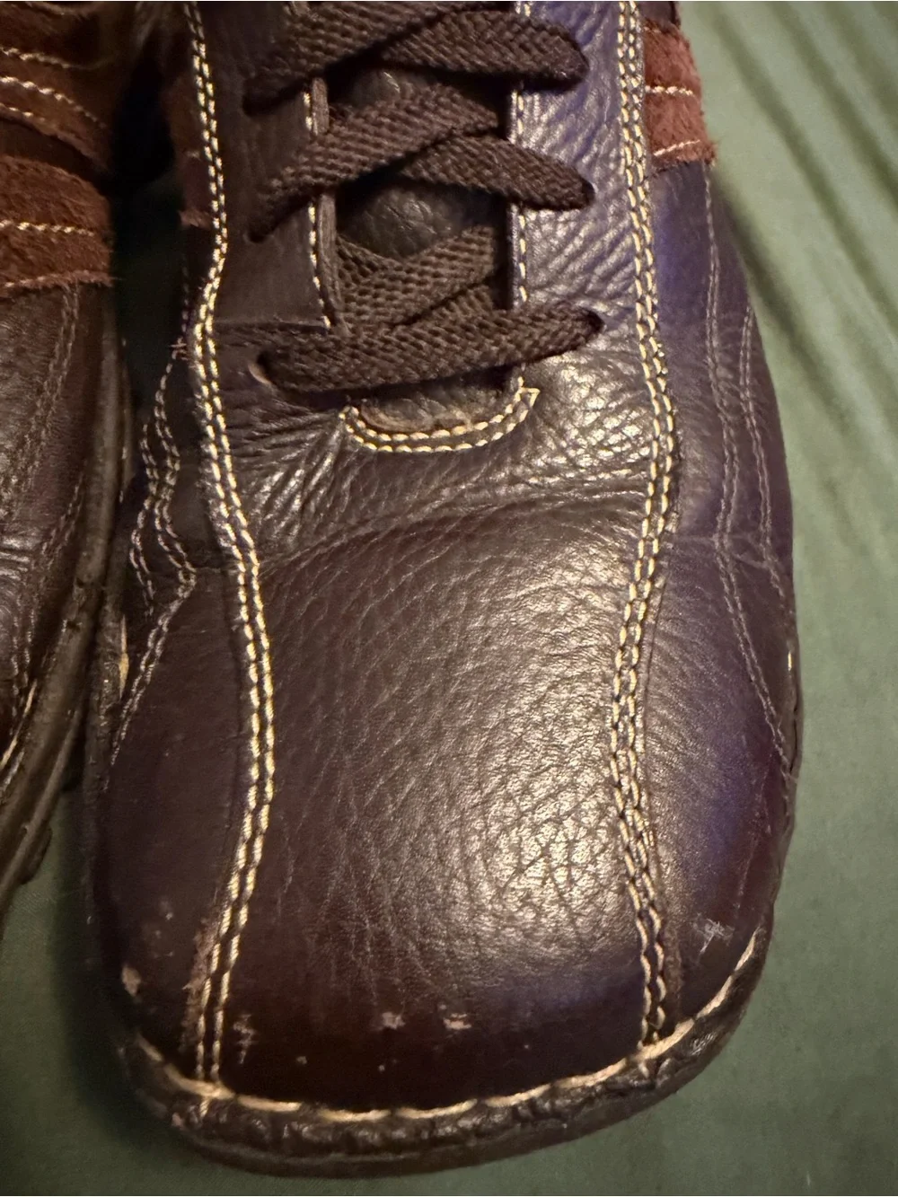 UNIONBAY Men's Dark Brown Leather Lace-Up Sneakers